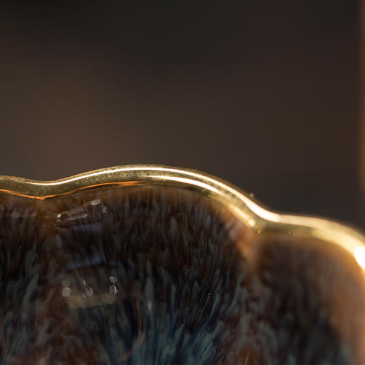 龙德堂陶艺 范泽锋烧 星月 天目盏《盈珠金边》(库存请咨询客服) 商品图3