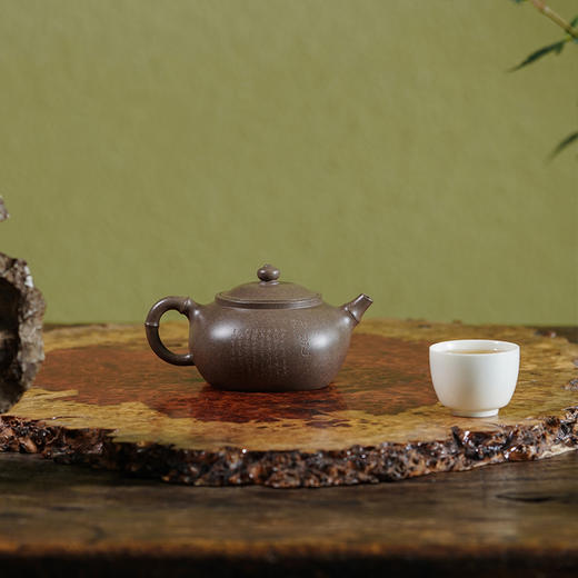 龙德堂陶艺 徐飞制 《逸竹》原矿青段 230cc (库存请咨询客服) 商品图0