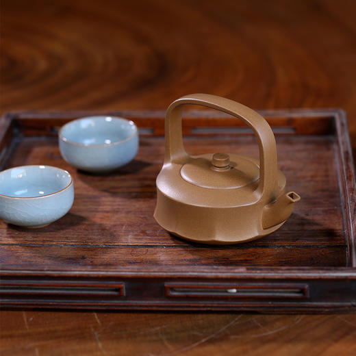 龙德堂陶艺 汤宣武制《云姿提梁》原矿金砂段350cc 库存咨询客服 商品图1