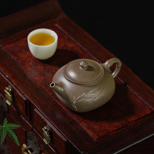 龙德堂陶艺 徐飞制 《逸竹》原矿青段 230cc (库存请咨询客服) 商品图1