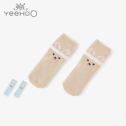 英氏儿童袜子宝宝印花针织针厚袜YIWBJ30012A01 2020新款秋装 商品图0