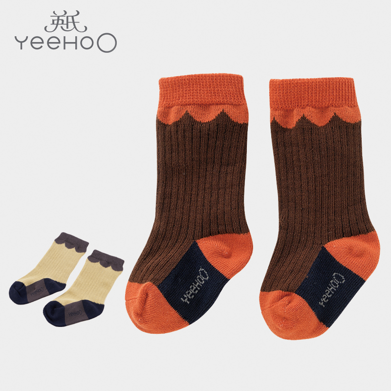 英氏儿童袜子男女宝针织拼色四季袜YIWHJ30016A01 YIWHJ30017A01
