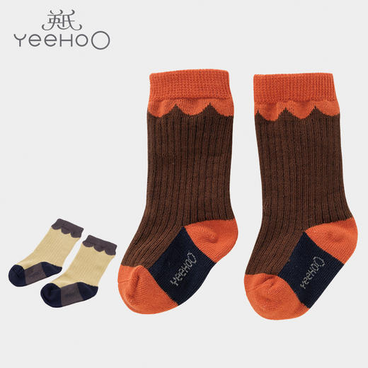 英氏儿童袜子男女宝针织拼色四季袜YIWHJ30016A01 YIWHJ30017A01 商品图0