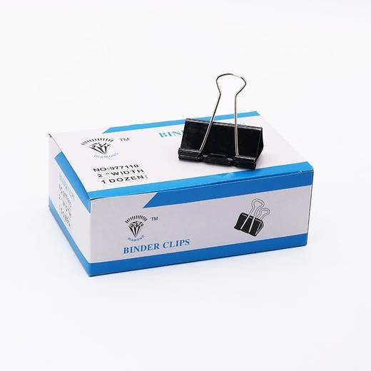 钻石黑色长尾夹凤尾夹票夹12个/盒钻石黑色长尾夹子 大号燕尾夹15/19/25/32/41/51mm小号反尾夹票夹 商品图3