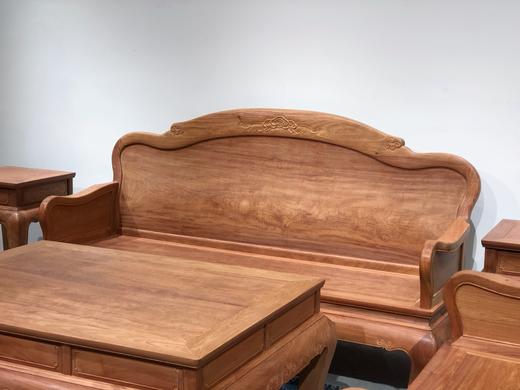 红桥红  家具严选  缅甸花梨（大果紫檀）  【灵芝欧式 弯背 素背沙发 223八件套】 商品图7