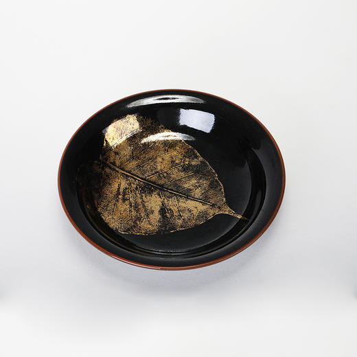 龙德堂陶艺 范泽锋烧 星月 一叶一菩提-玳瑁盘(库存请咨询客服) 商品图1