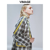 VIMAGE纬漫纪秋款帅气宽松时尚个性格纹收腰长风衣外套女V1404004 商品缩略图2