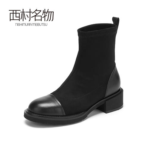 西村名物2020冬季新款短靴女中跟舒适休闲简约时装靴T20DS40171 商品图4