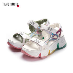 nekomomo2020夏季新款彩虹底运动厚底沙滩ins潮休闲坡跟女凉鞋M20BG23911