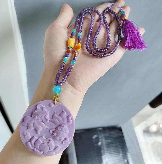 紫云母圆牌项链 商品图0