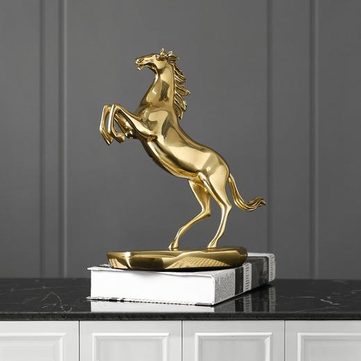 轻奢 铜跃马 轻奢摆件客厅书房办公室中式全铜家居装饰品乔迁开业礼品 铜艺 精美 摆件 商品图1