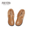 西村名物2020秋季新款穆勒拖牛皮革低跟舒适休闲毛毛鞋X20CM32121 商品缩略图3