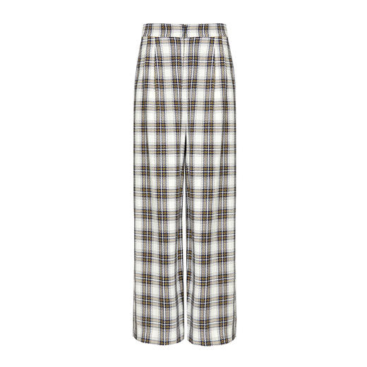 VIMAGE纬漫纪秋款时尚英伦格纹百搭显瘦直筒阔腿长裤女V1405005 商品图4