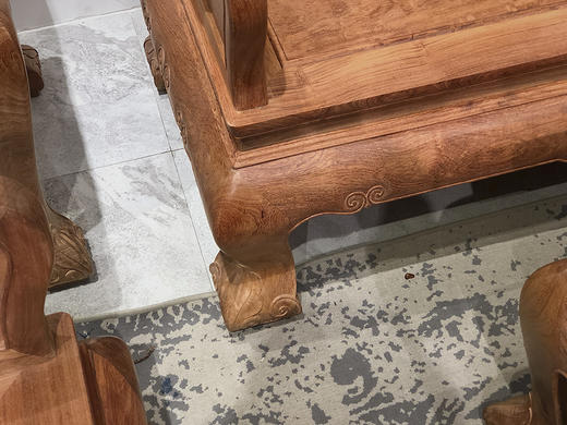 红桥红  家具严选  缅甸花梨（大果紫檀）  【灵芝欧式 弯背 素背沙发 223八件套】 商品图4