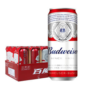 百威啤酒整箱18罐经典铝罐装500ml