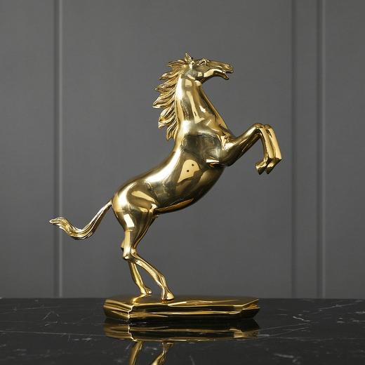 轻奢 铜跃马 轻奢摆件客厅书房办公室中式全铜家居装饰品乔迁开业礼品 铜艺 精美 摆件 商品图0