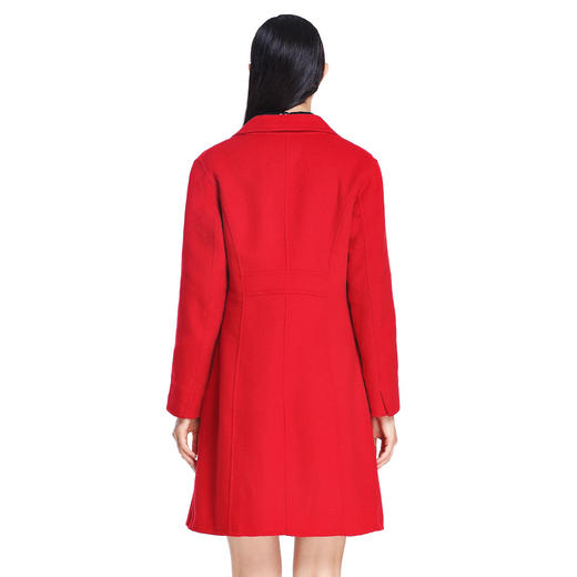 EITIE爱特爱秋冬复古英伦简约纯色修身中长款翻领毛呢大衣外套女5214911 商品图1