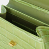 Le Book 大号亮绿色鳄鱼压纹金属手把信封包 商品缩略图4