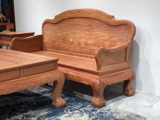 红桥红  家具严选  缅甸花梨（大果紫檀）  【灵芝欧式 弯背 素背沙发 223八件套】 商品图8