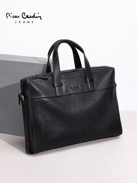皮尔卡丹‘精英系列’ 简约真皮手提包 牛皮公文包