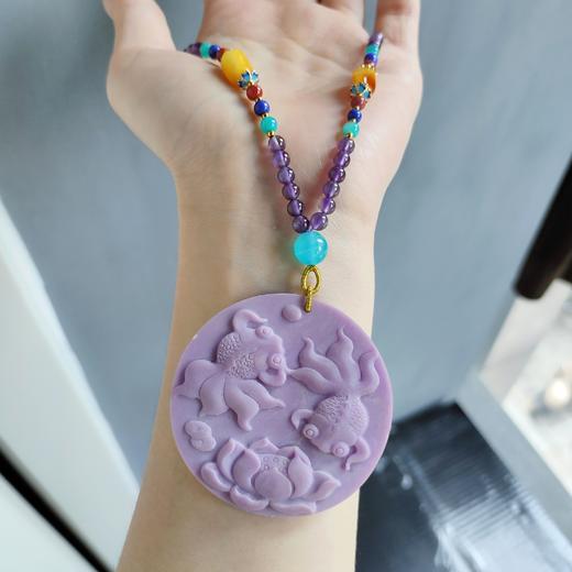 紫云母圆牌项链 商品图1