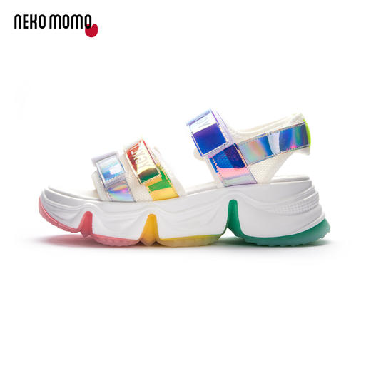 nekomomo2020夏季新款彩虹底运动厚底沙滩ins潮休闲坡跟女凉鞋M20BG23911 商品图1
