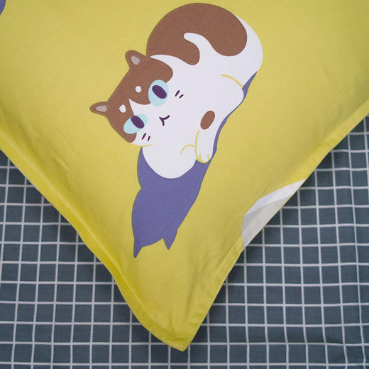 【幸运土猫】芥末喵如茉全棉纯棉猫三四件套件柔软被套原创设计 商品图3