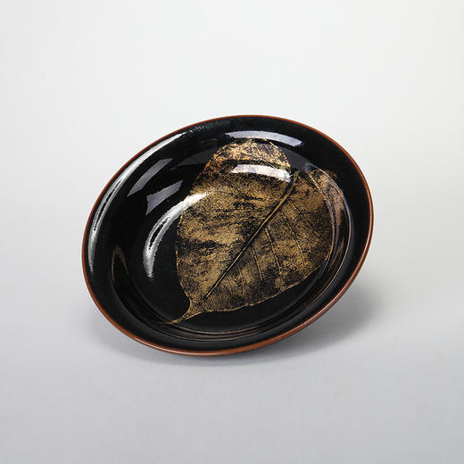 龙德堂陶艺 范泽锋烧 星月 一叶一菩提-玳瑁盘(库存请咨询客服) 商品图0