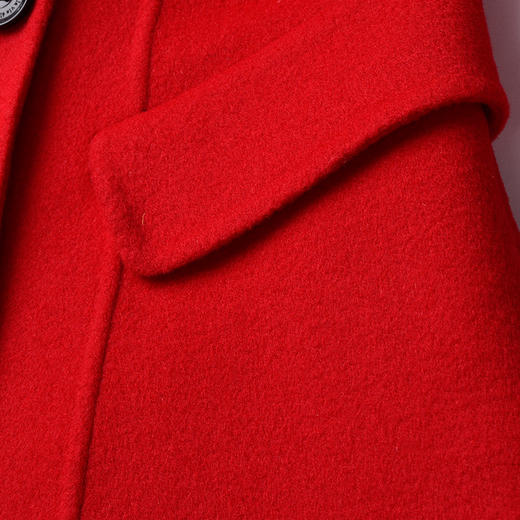 EITIE爱特爱秋冬复古英伦简约纯色修身中长款翻领毛呢大衣外套女5214911 商品图3