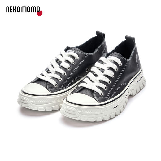 nekomomo2020秋季新款牛皮经典黑白滑板鞋M20CM30481 商品图2