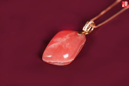 阿根廷红纹石吊坠 镶嵌18k玫瑰金配真钻 商品图3