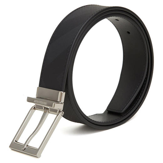 BURBERRY 巴宝莉  男士London格纹拼皮革双面两用腰带皮带8024158 商品图1