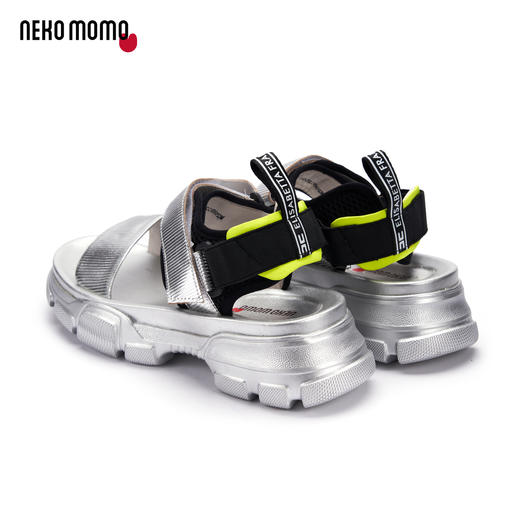 nekomomo2020年夏款厚底运动轻便魔术贴牛皮女时装网红百搭凉鞋M29BG20061 商品图4