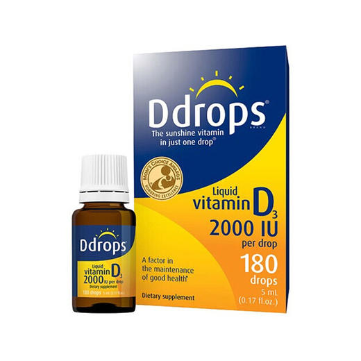  【2000IU/1000IU】加拿大Ddrops成人维生素D3滴剂促进钙吸收 商品图3