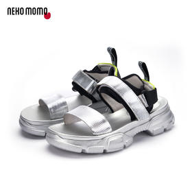 nekomomo2020年夏款厚底运动轻便魔术贴牛皮女时装网红百搭凉鞋M29BG20061