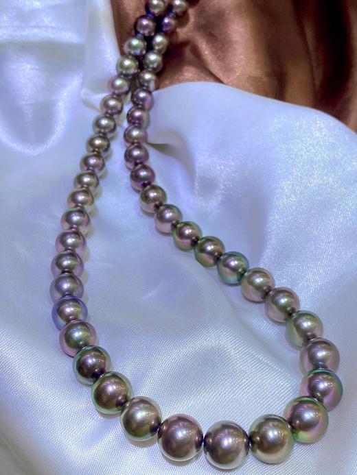 大溪地混彩黑珍珠项链浑然天成的黑色基调晕彩漂亮气质不凡尽诉高贵8