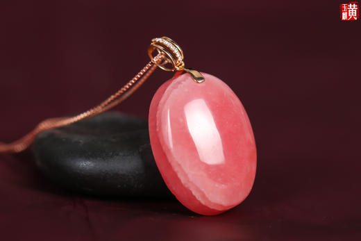 阿根廷红纹石吊坠 镶嵌18k玫瑰金配真钻 商品图3