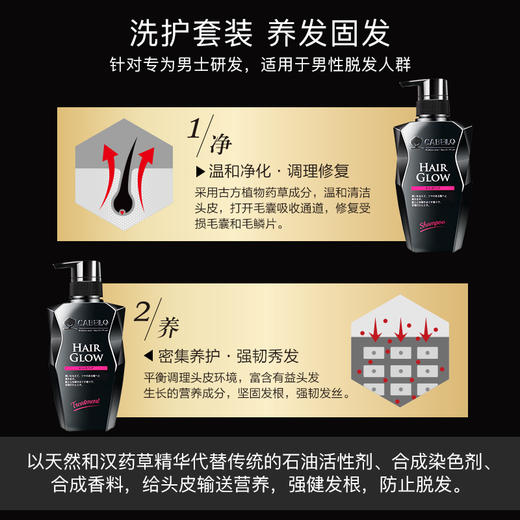 控油洁净固发滋养日本进口卡蓓诺男士专用防脱发洗发水护发素350ml瓶