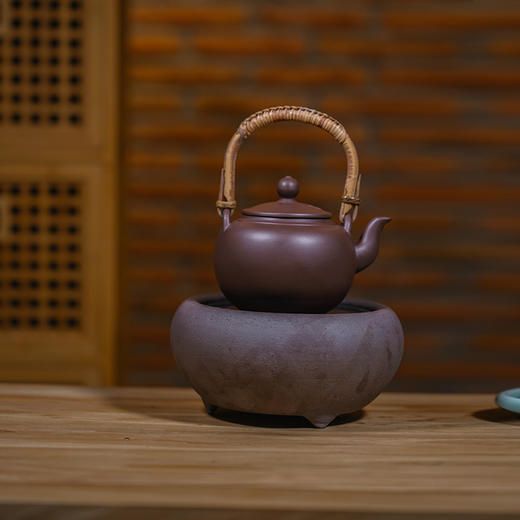 龙德堂陶艺 《五行煮水壶》黄龙山原矿紫泥1000cc 送保温隔热圈 商品图1