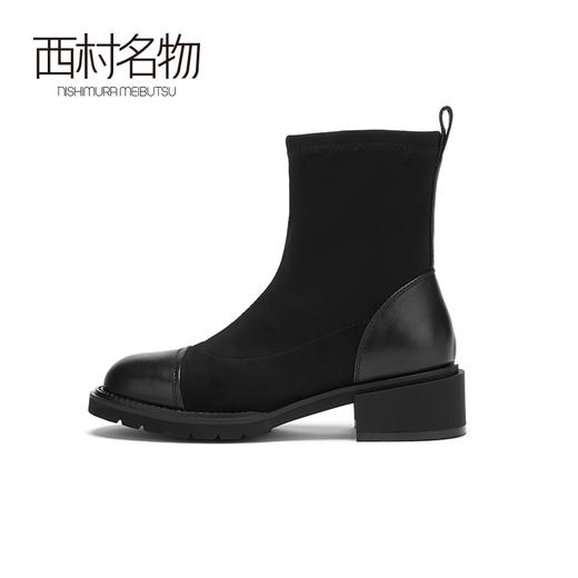 西村名物2020冬季新款短靴女中跟舒适休闲简约时装靴T20DS40171 商品图1