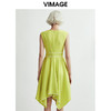 VIMAGE纬漫纪纯色简约时尚修身无袖不规则连衣裙V1307901D 商品缩略图3
