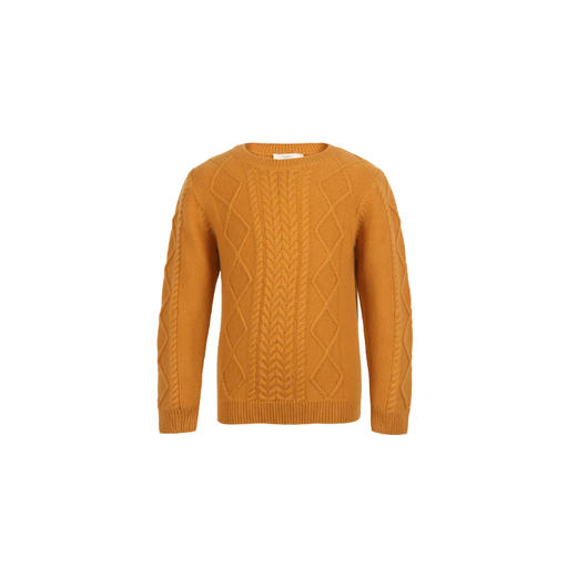 METTE羊绒世家童装中大童男女100%山羊绒衫20秋时尚圆领绞花针织保暖毛衣 商品图8