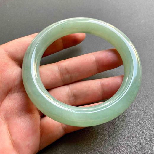 糯冰种晴水绿圆条手镯58 商品图5