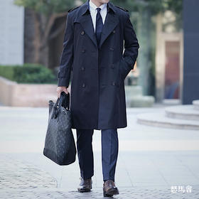 Kensington 经典款日本防渗雨嘎巴甸午夜黑战壕风衣