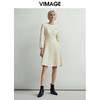 VIMAGE纬漫纪秋款时尚洋气修身收腰百搭A字显瘦连衣裙V1407003D 商品缩略图1