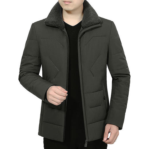 冬季新款中年棉衣男加绒外套中老年短款棉服翻领爸爸冬装加厚棉袄