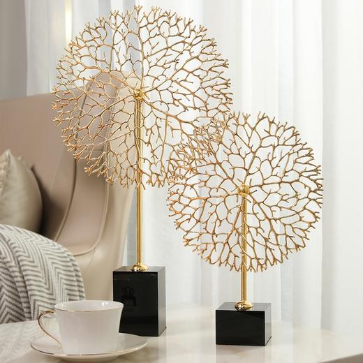 黑水晶方座圆形太阳花摆件（M-058）轻奢客厅电视柜书房玄关摆件 时尚 精品 创意 摆件 商品图2