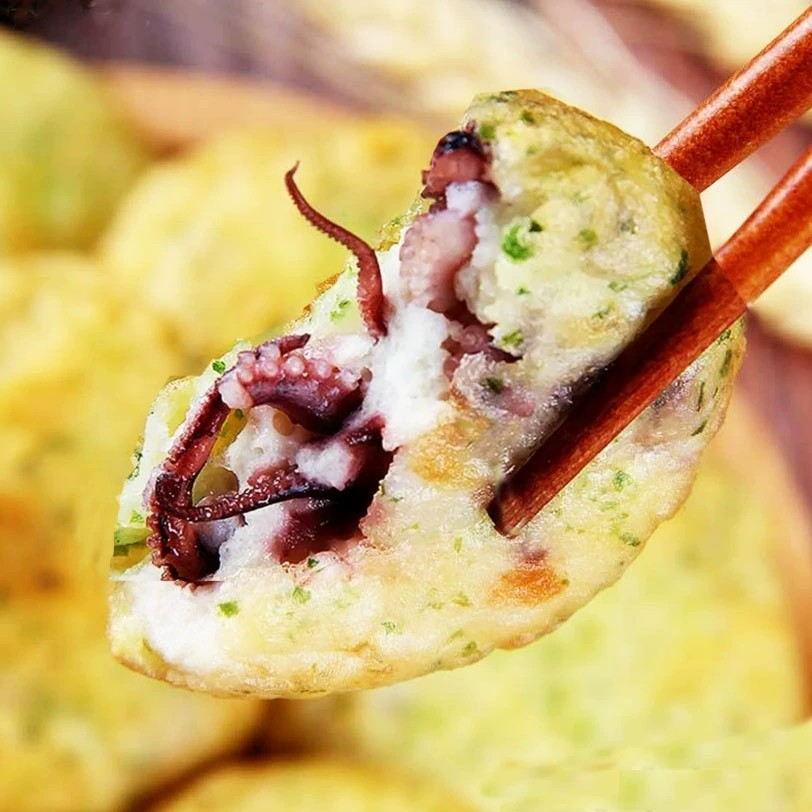 海苔章鱼饼鲜美章鱼结合海鱼肉糜再加上鲜香海苔回味无穷