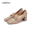 westory2020早秋新品休闲乐福鞋女一脚蹬链条单鞋W20CM70651 商品缩略图1