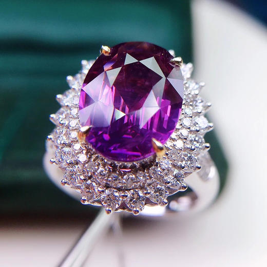 无烧双用款紫蓝宝石天然无烧双用款紫蓝宝石戒指吊坠随意切换佩戴18k